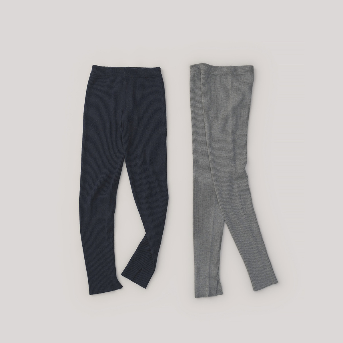 Wool Rib Knit Pants